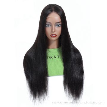 26 28 30 inch natural straight wave brazilian human hair lace front wigs cheap wholesale 4x4 swiss lace closure wigs for women